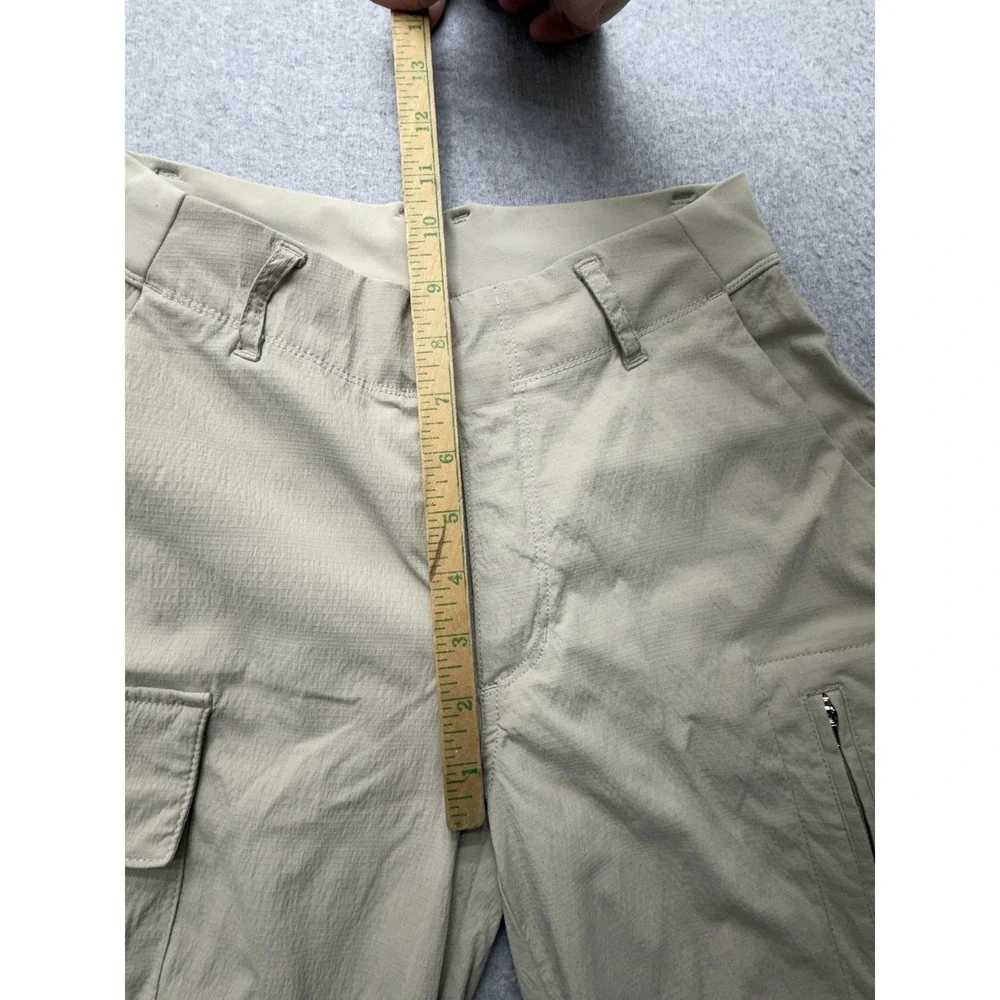 Athleta Trekkie Utility Cargo Pants Womens 0 Beige Hiking Travel Zip Pockets